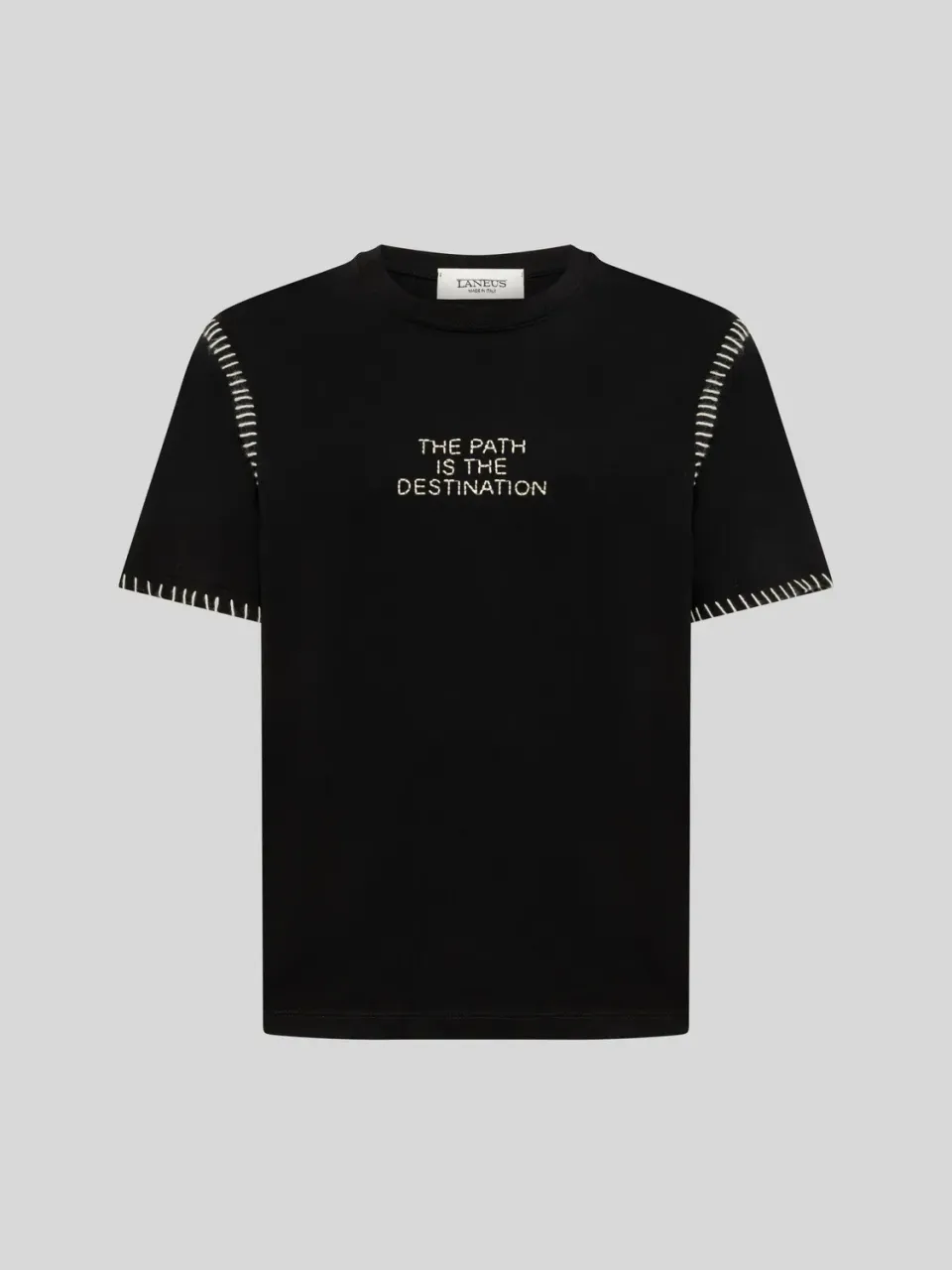 Laneus Boxy Fit T-Shirt t-shirt sort bomuld