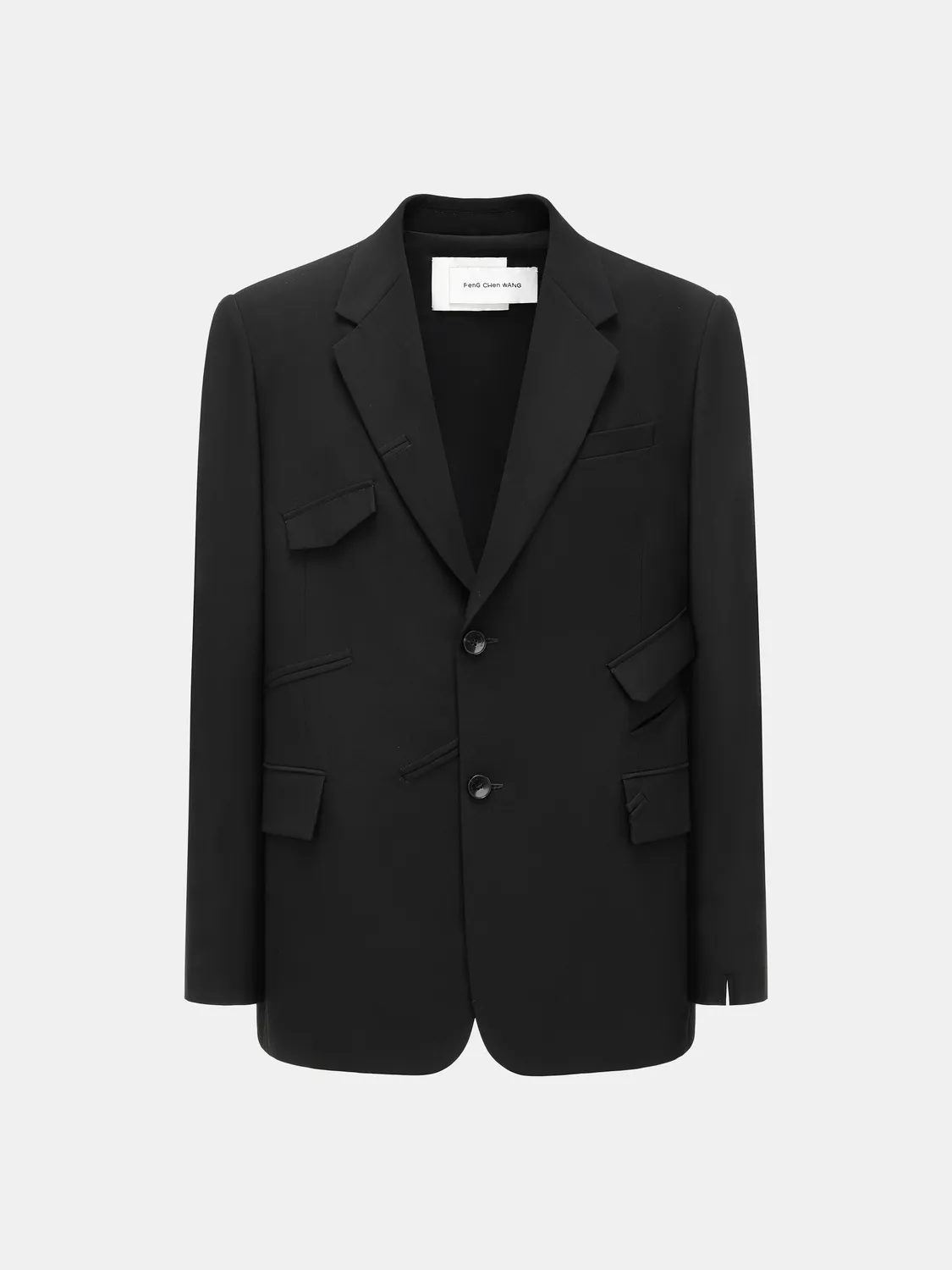 Feng Chen Wang Slashed Blazer blazer med skrå lommer