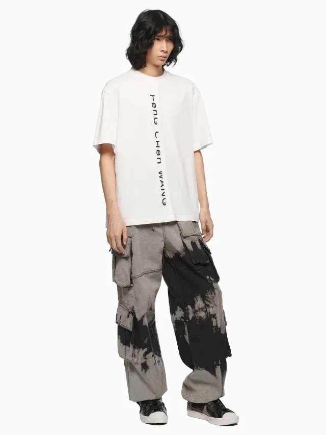 Feng Chen Wang Denim Tie-Dye cargobukser blå