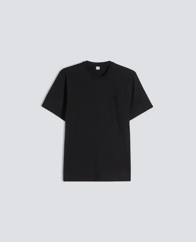 Aspesi Bomuld T-Shirt Sort Slim Brystlomme