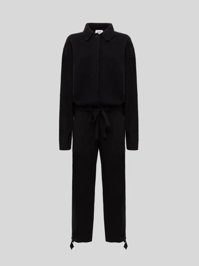 Laneus Knit Wool and Angora Jumpsuit buksedragt sort uld