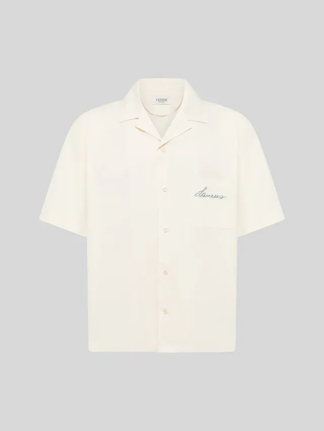 Laneus Embroidered Shirt skjorte creme bomuld