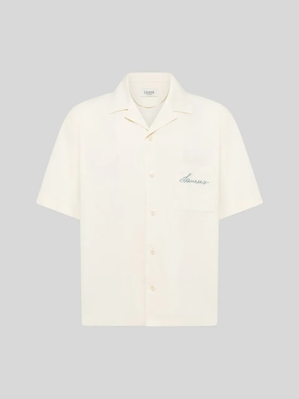 Laneus Embroidered Shirt skjorte creme bomuld