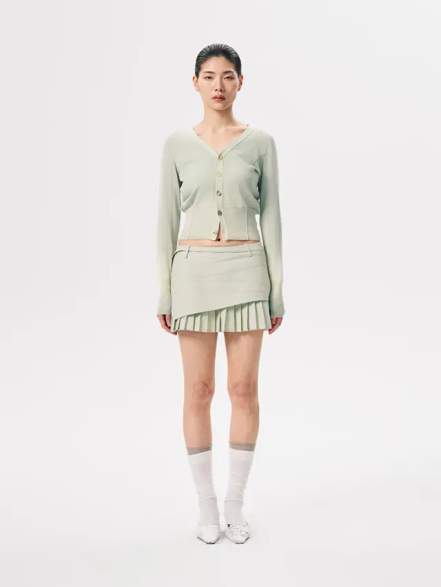 Feng Chen Wang plisseret nederdel celadon med shorts