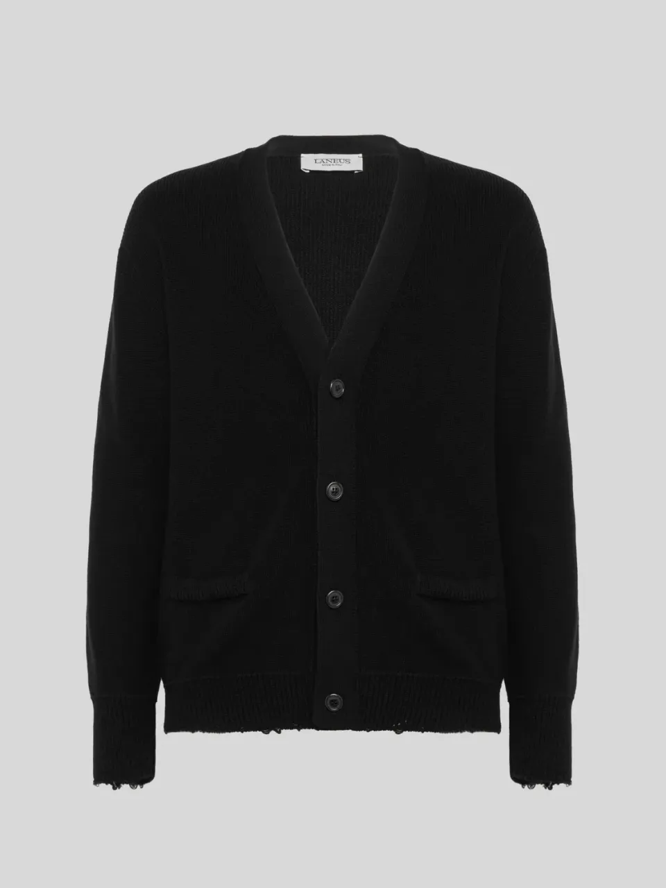 Laneus Used Effect cardigan sort bomuld
