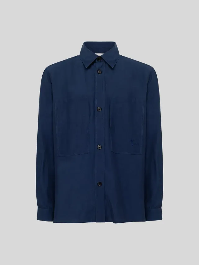 Laneus Cancun overshirt navy viskose hør