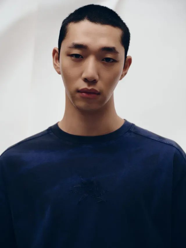 Lee x Feng Chen Wang Bamboo T-shirt navy oversize