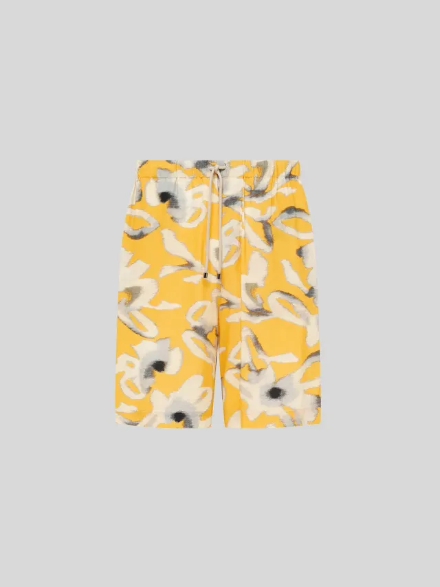 Laneus bermuda shorts gul mønstret viskose