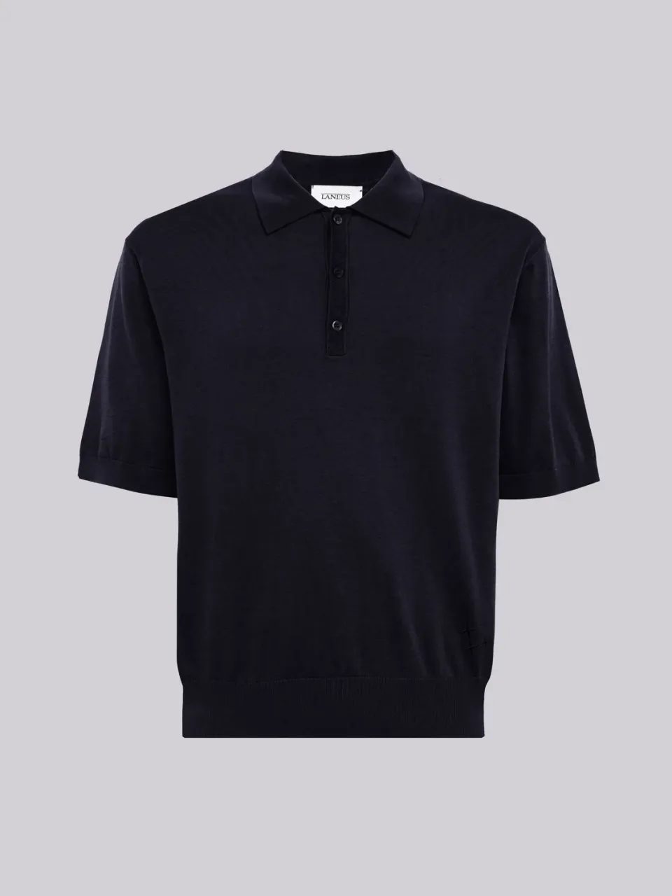 Laneus strik polo poloshirt navy blue bomuld