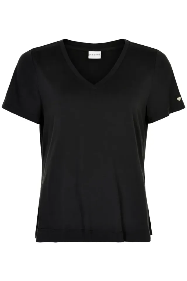 IN FRONT Nina t-shirt V-hals modal blød