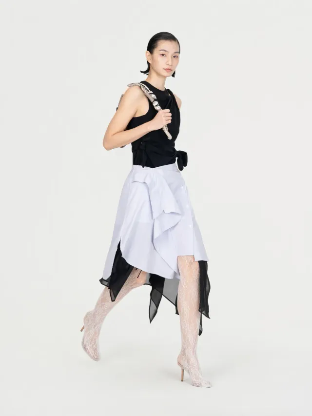 Feng Chen Wang Deconstruction Wrap nederdel skjorte