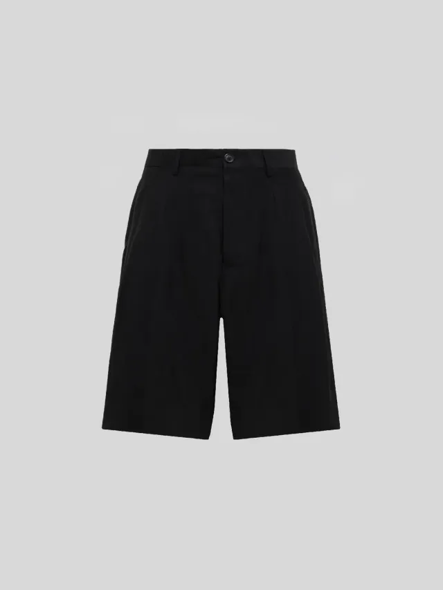 Laneus Linen Viscose Tailored Bermudas shorts sort hør