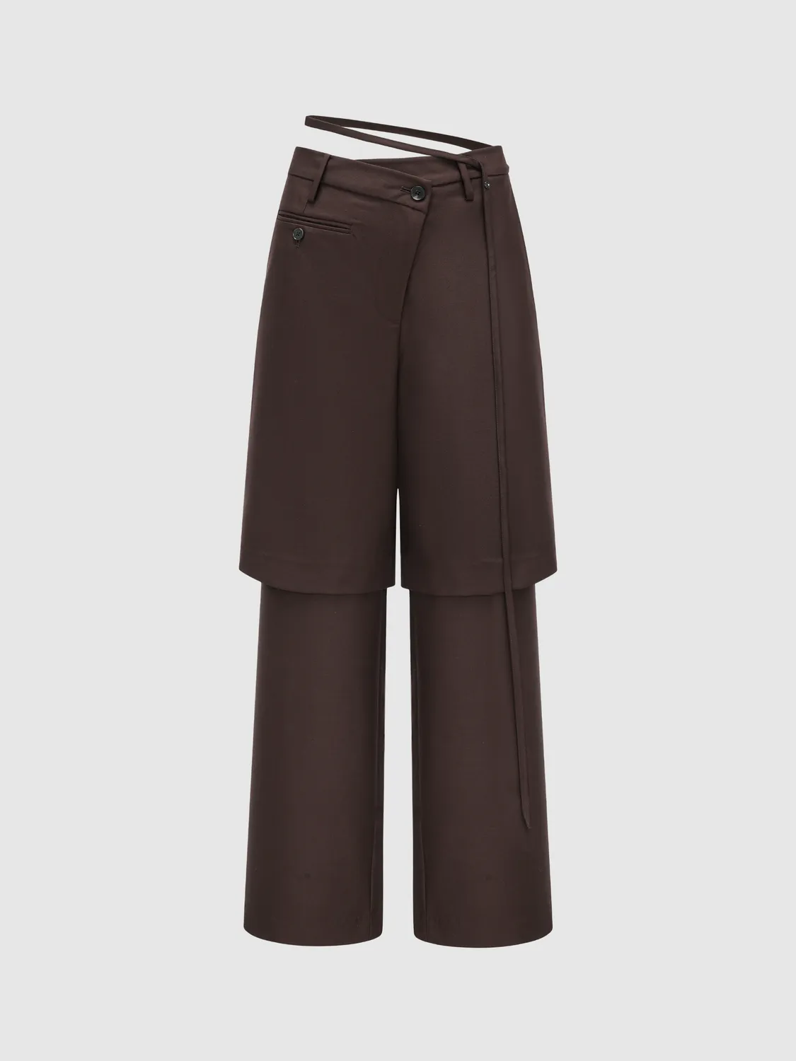 Feng Chen Wang Dark Brown 2-in-1 bukser brune