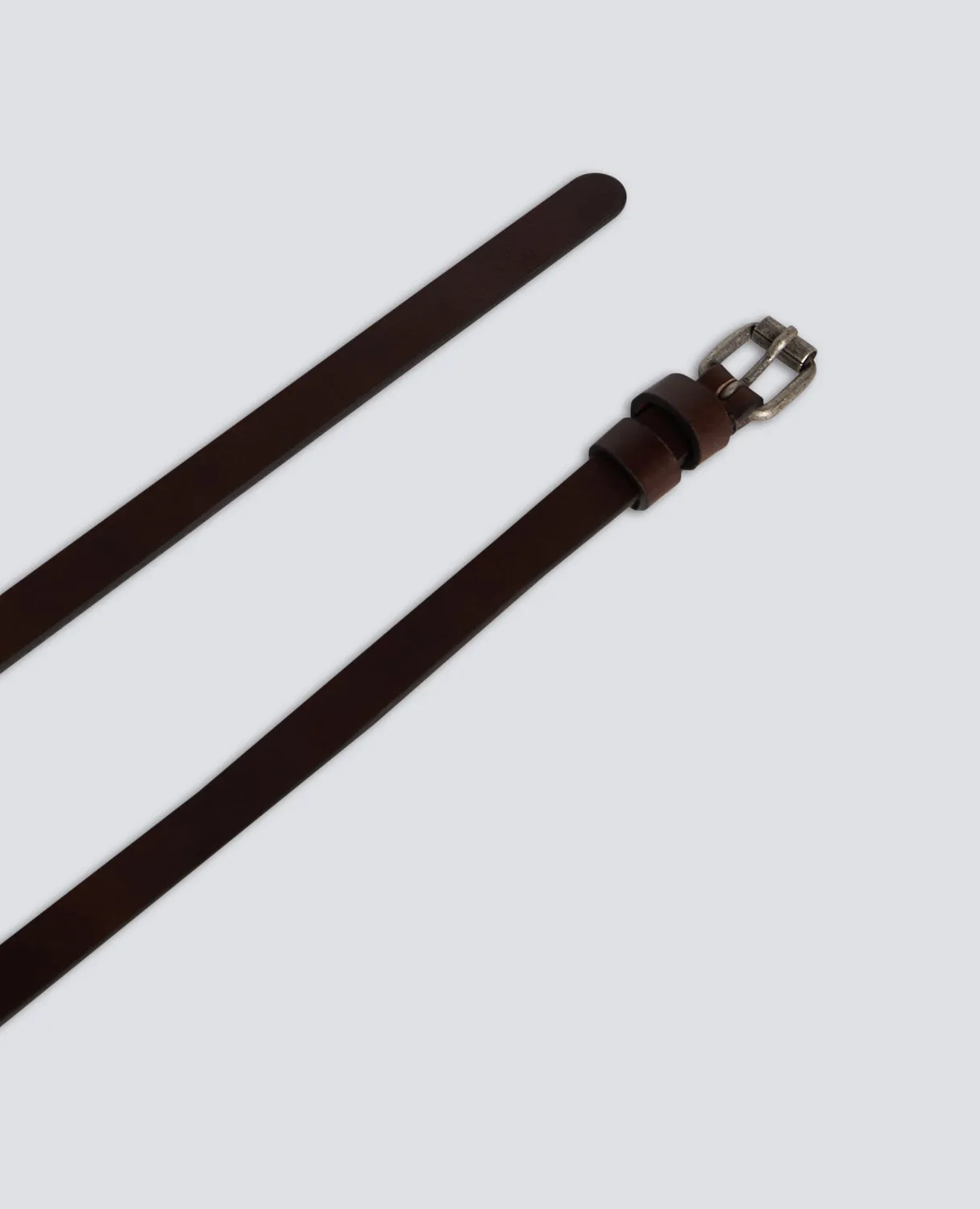 Aspesi Bælte brunt læder smalt 1,5 cm