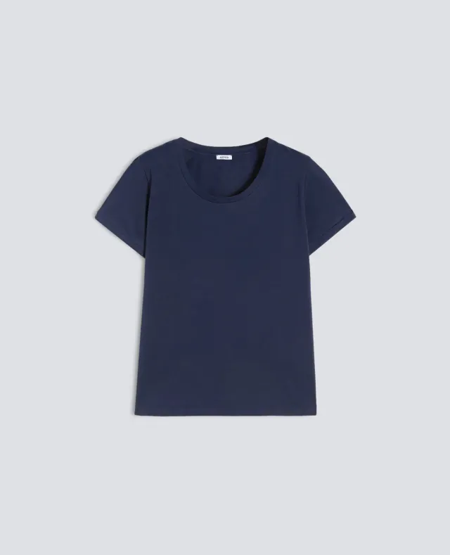 Aspesi Cotton Jersey T-shirt bomuld blå