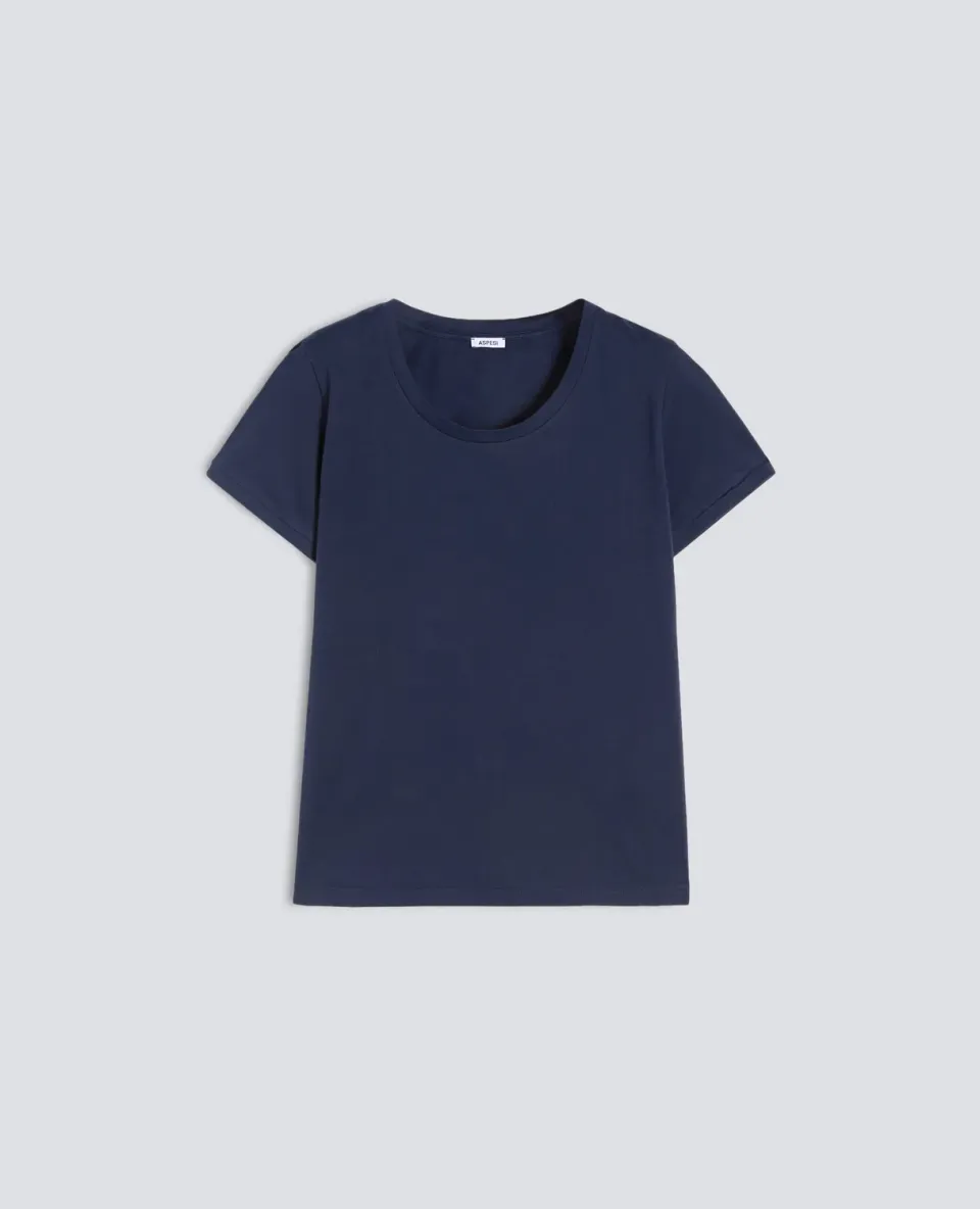 Aspesi Cotton Jersey T-shirt bomuld blå
