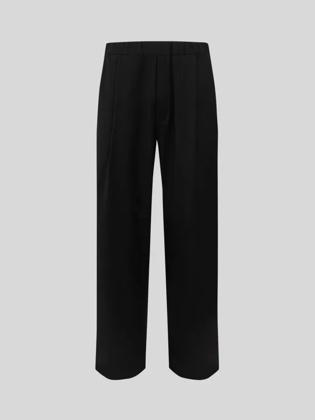 Laneus Trousers Wool Tapered Fit uldbukser sort cool wool
