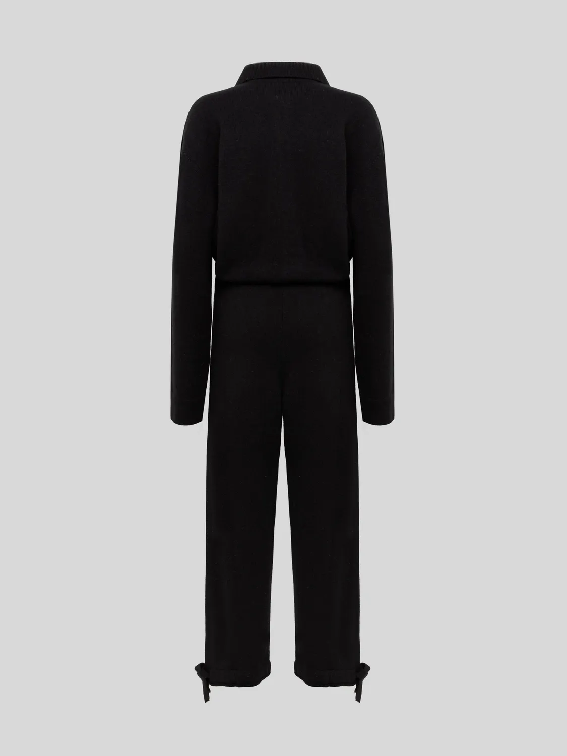 Laneus Knit Wool and Angora Jumpsuit buksedragt sort uld