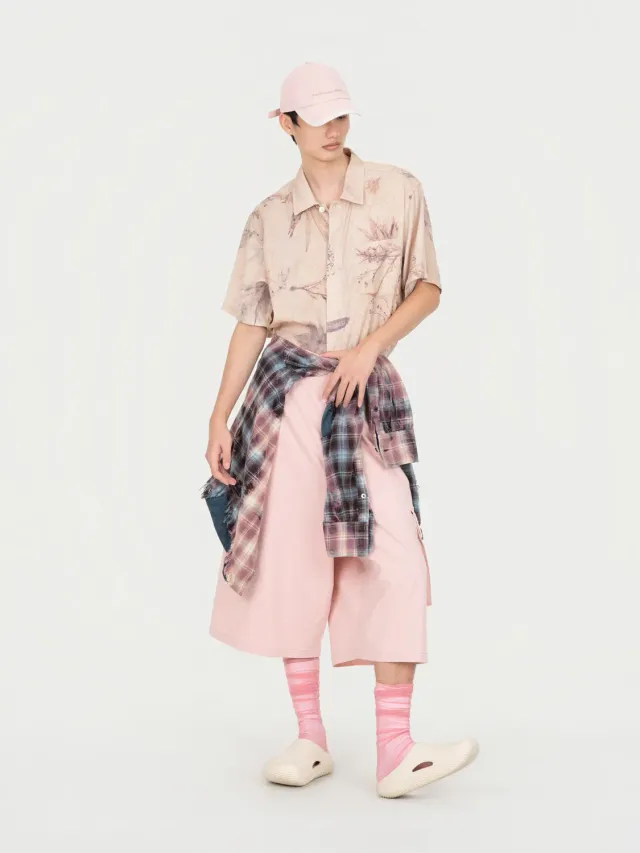 Feng Chen Wang Oversized denim cargo bukser lyserød