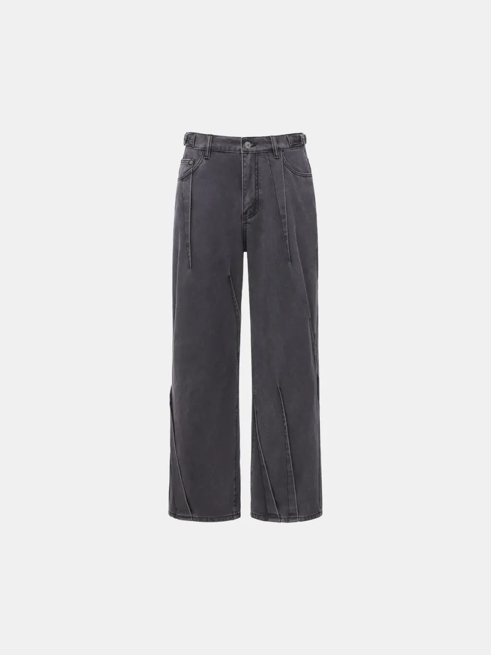 Feng Chen Wang Pleated Washed Denim Jeans vasket