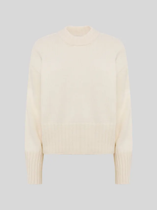 Laneus sweater boxy cream uld cashmere