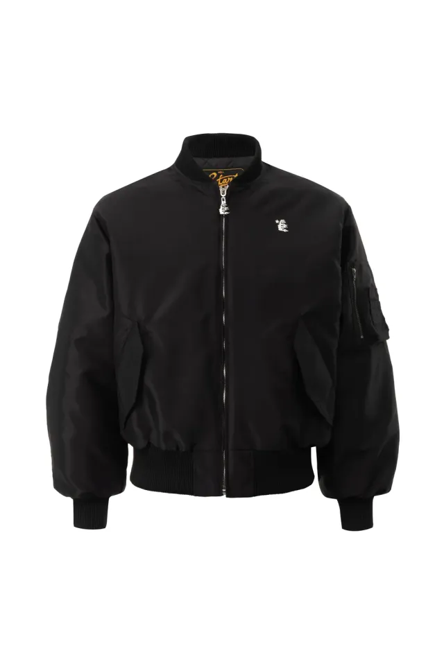 Hellstar Core Logo bomberjakke sort nylon SS26