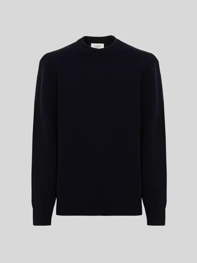 Laneus Wool Cashmere sweater navy merino