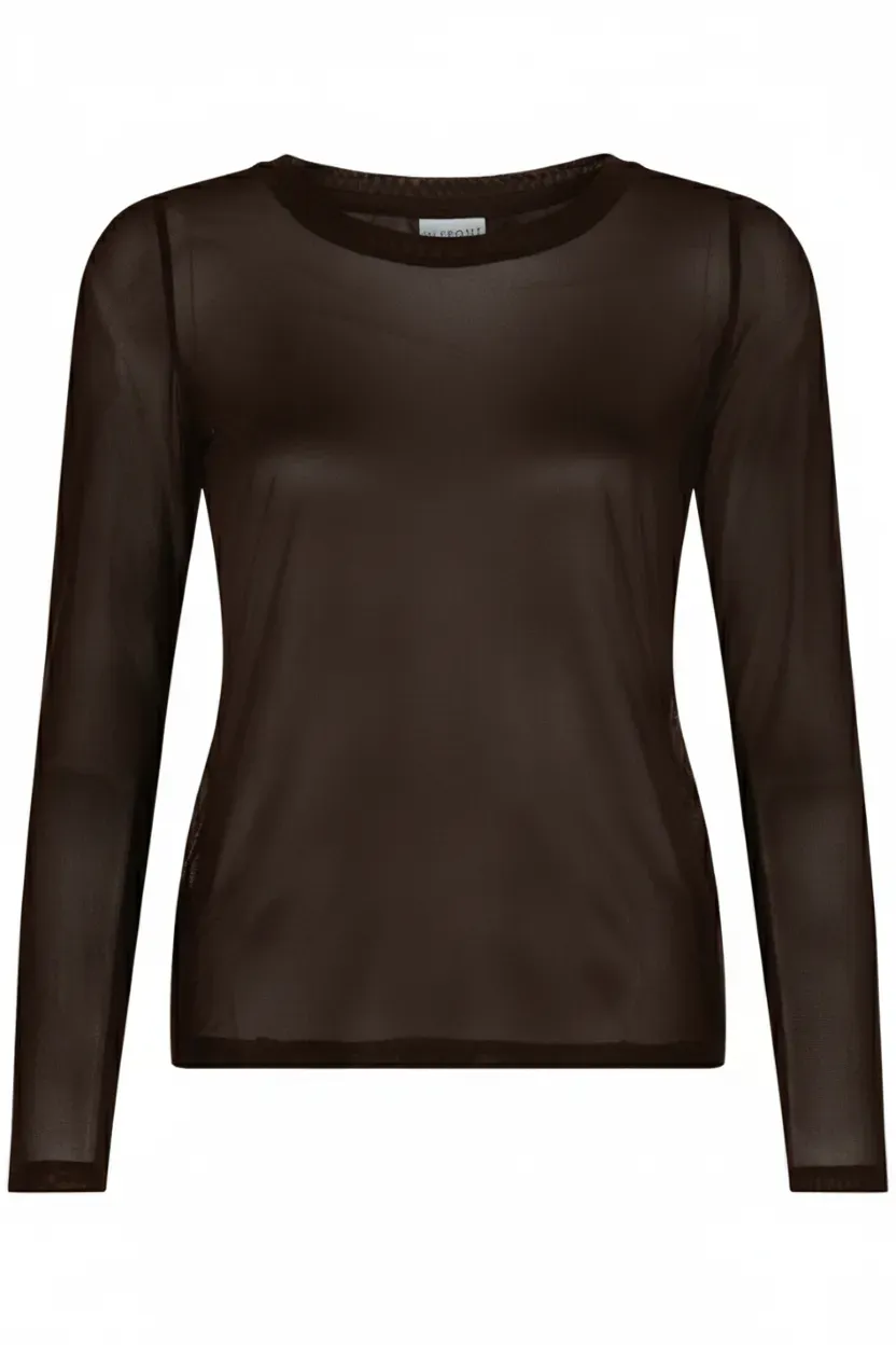 IN FRONT Gro mesh t-shirt gennemsigtig strækbar