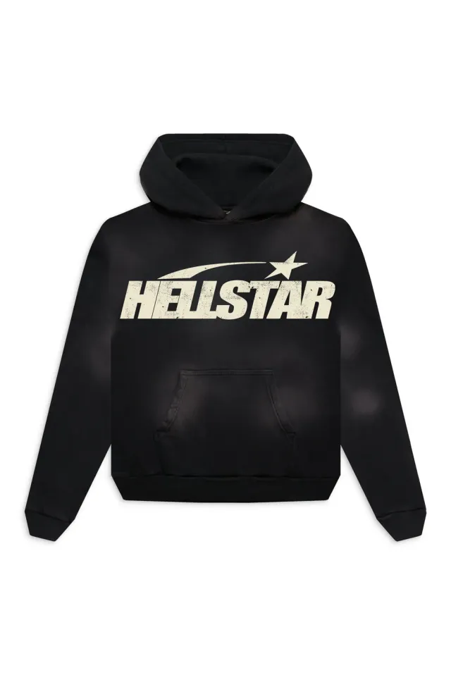 Hellstar Classic Hoodie sort oversized hættetrøje