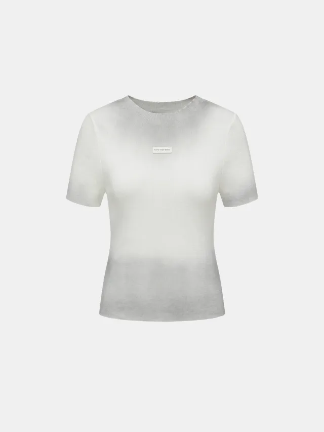 Feng Chen Wang Sandwashed strik t-shirt grå håndfarvet