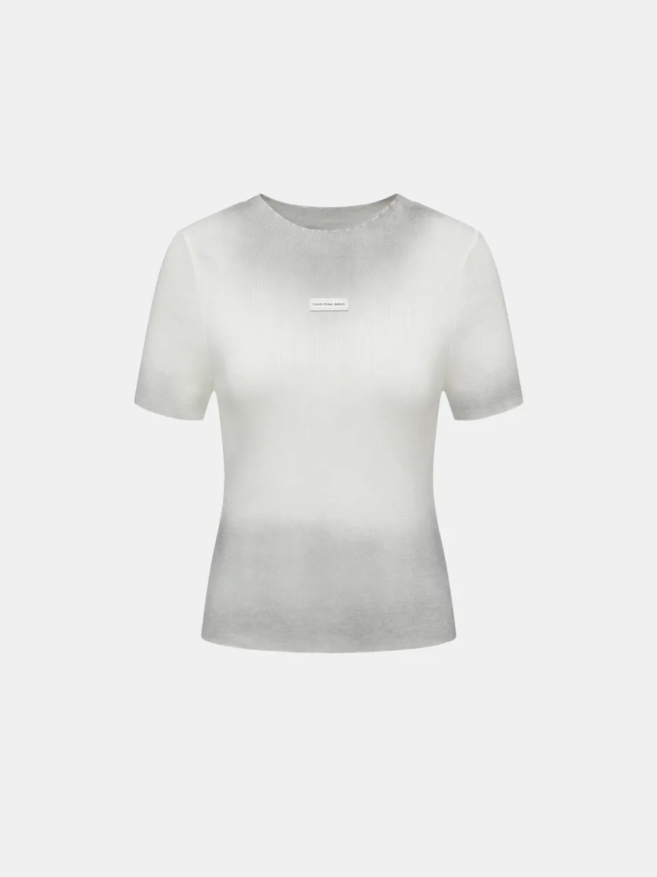 Feng Chen Wang Sandwashed strik t-shirt grå håndfarvet