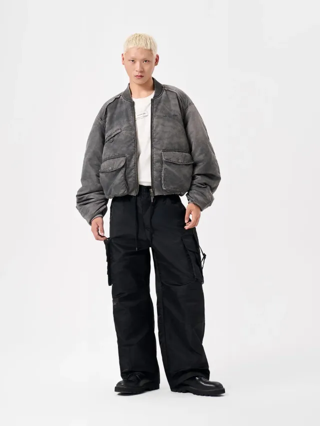 Feng Chen Wang Multi-Pocket nylon cargobukser sort