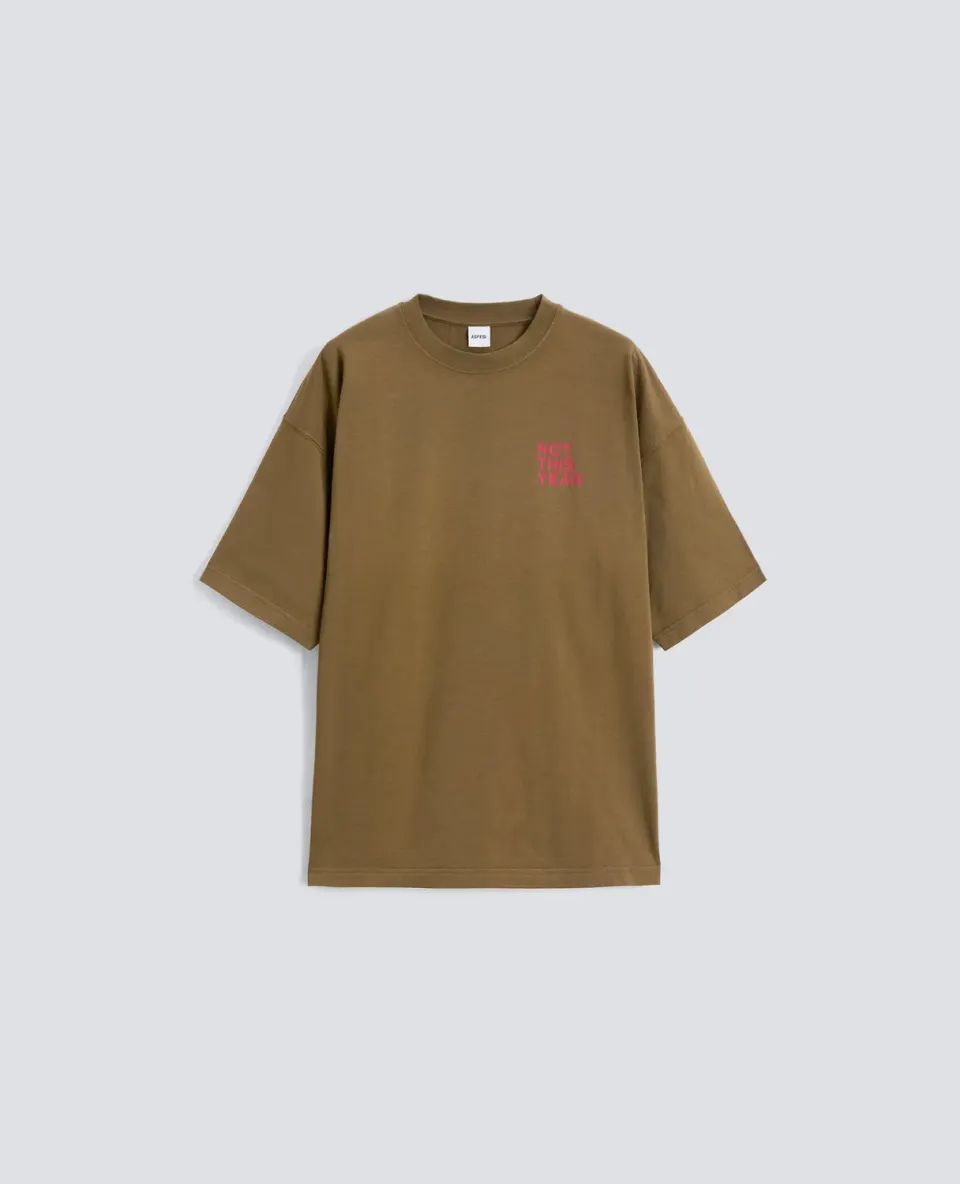 Aspesi Not This Year T-shirt Military økologisk bomuld