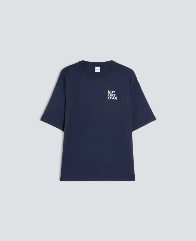 Aspesi Not This Year t-shirt navy bomuld