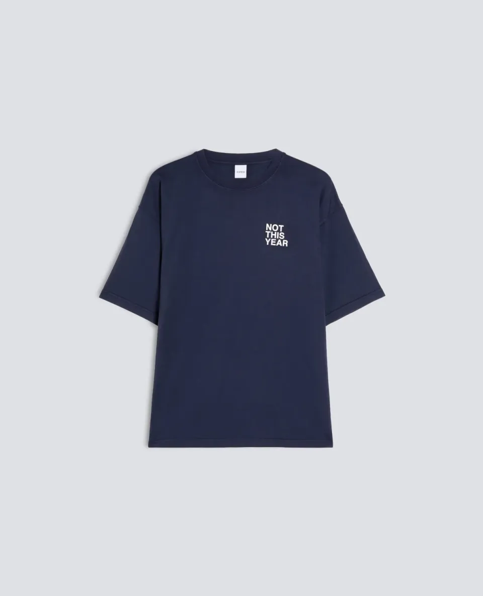 Aspesi Not This Year t-shirt navy bomuld