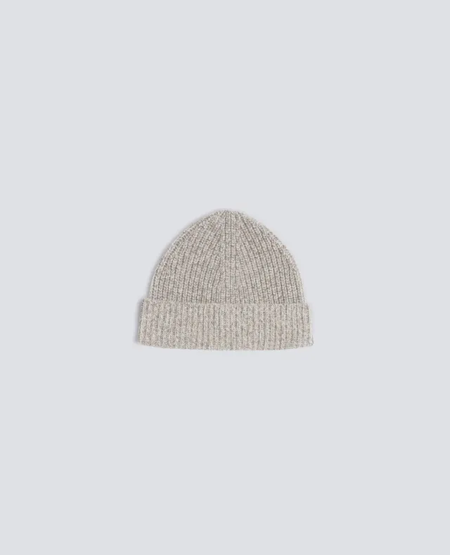 Aspesi Beanie Duegrå uld ribstrik