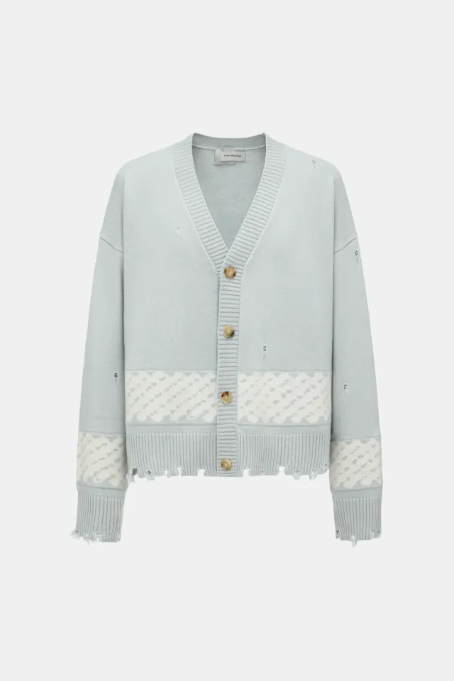 Feng Chen Wang Yu Zi Xie Ripped Jacquard cardigan
