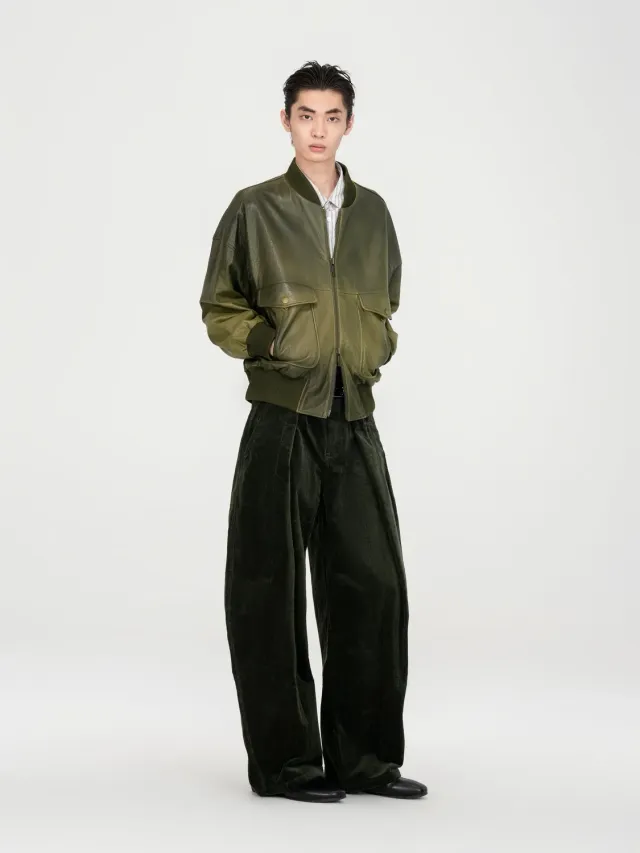 Feng Chen Wang Gradient Bomber læderjakke spray