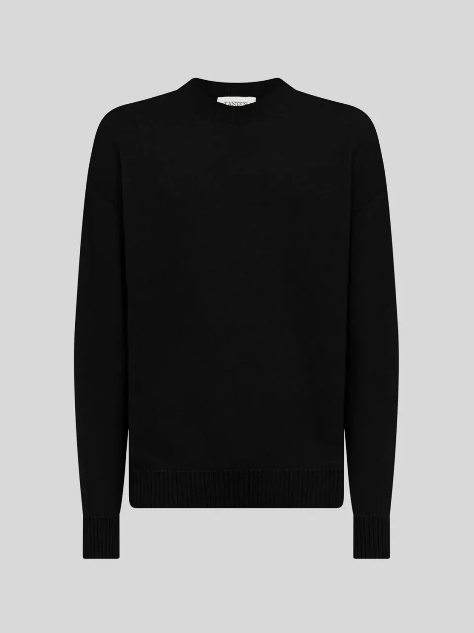 Laneus Cashmere and Silk Crewneck sweater herre sort