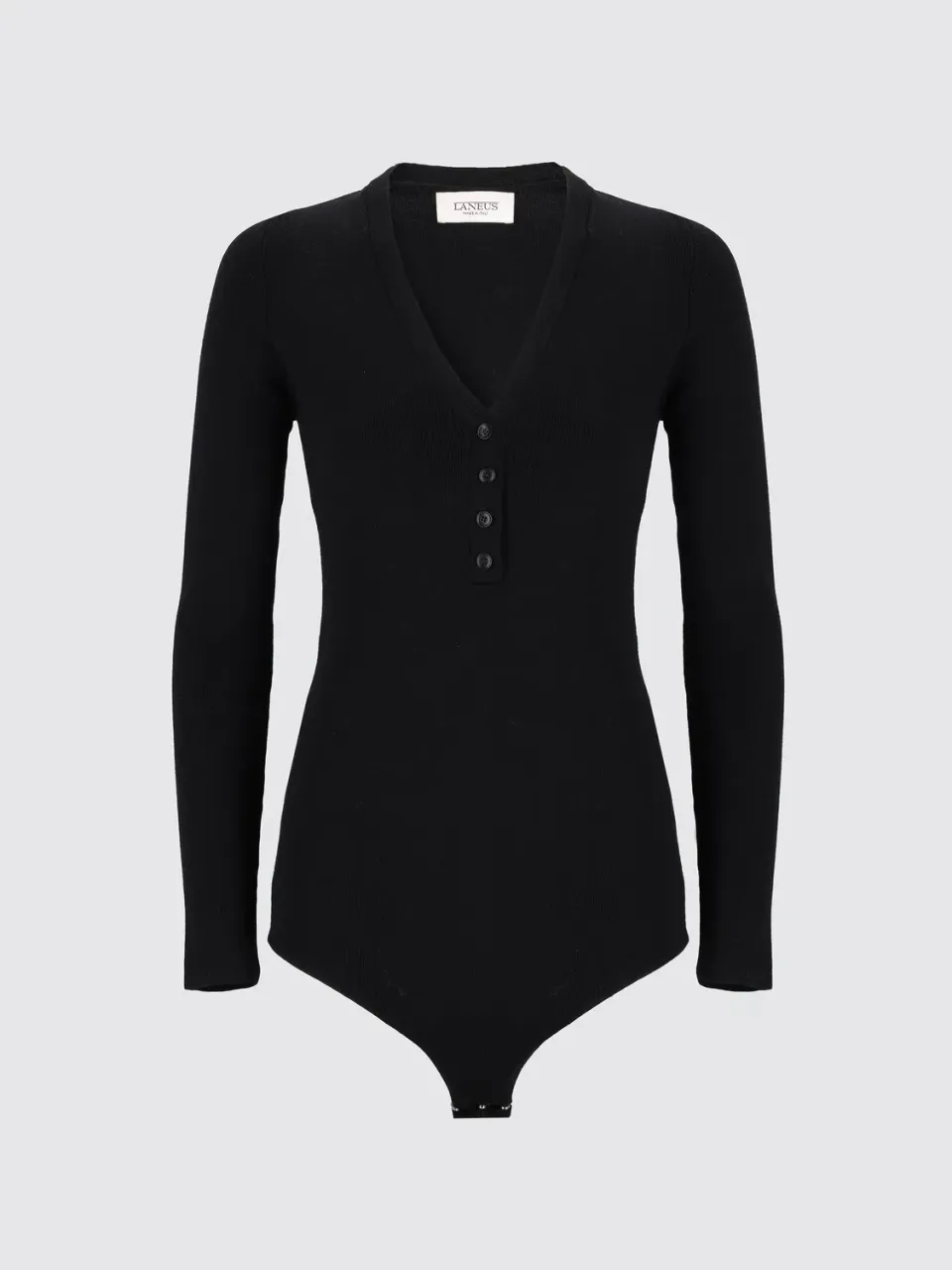 Laneus bodysuit sort merinould rib