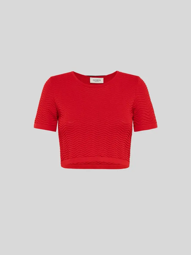 Laneus Knitted Top rød viskose slim fit