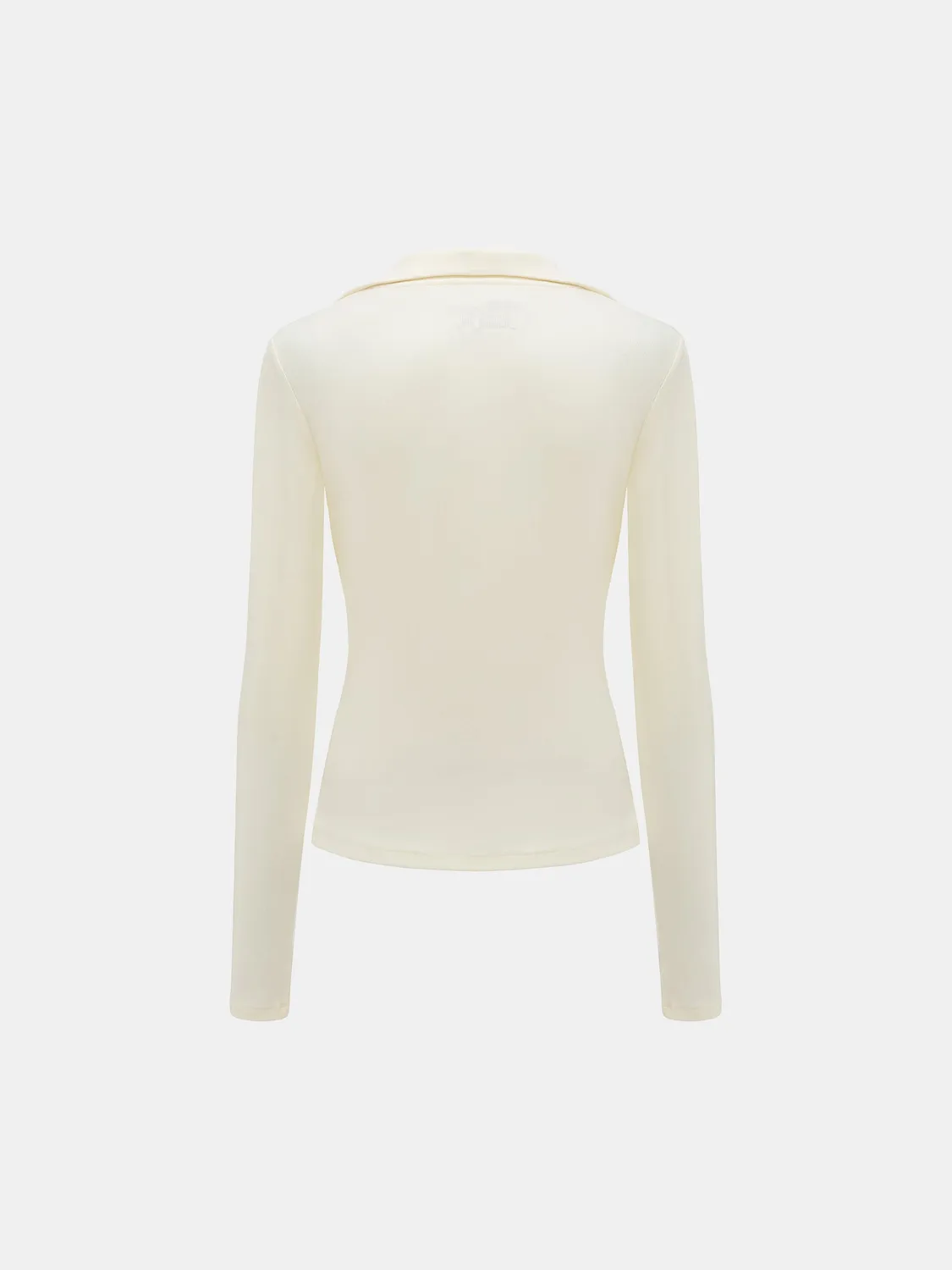 Feng Chen Wang White Crew Neck langærmet top hvid