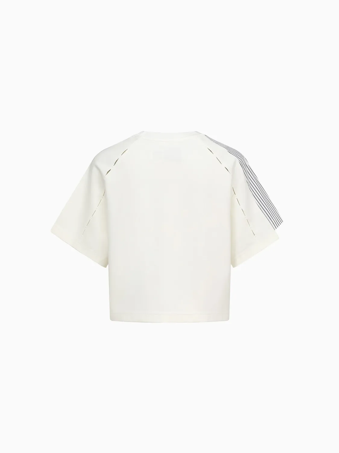 Feng Chen Wang Striped Patchwork t-shirt hvid bomuld