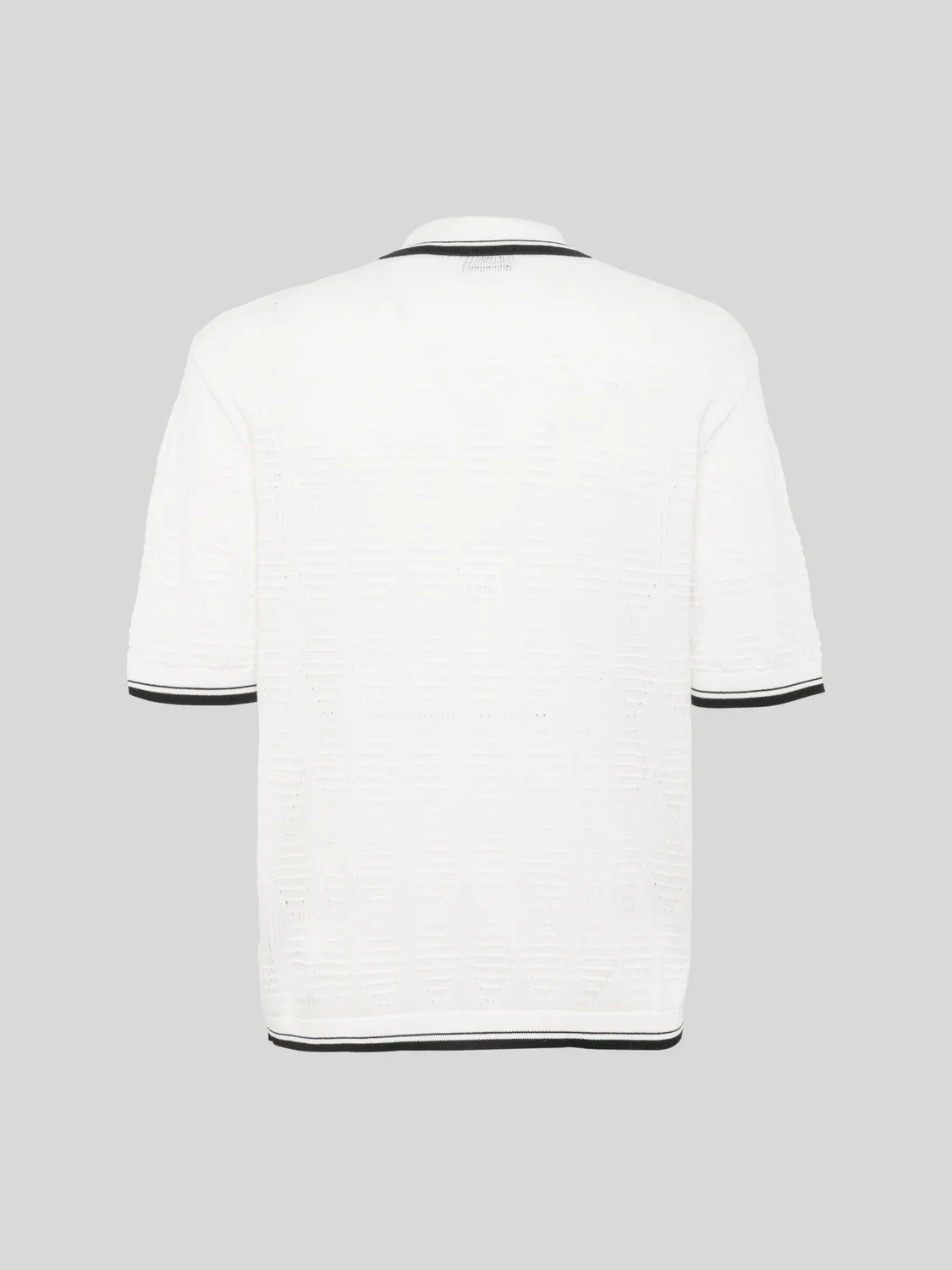 Laneus Openwork Knit Polo poloskjorte creme bomuld