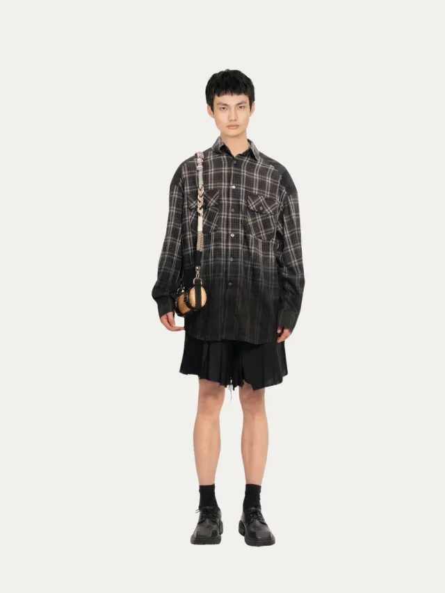 Feng Chen Wang Black Check arbejdsskjorte ternet