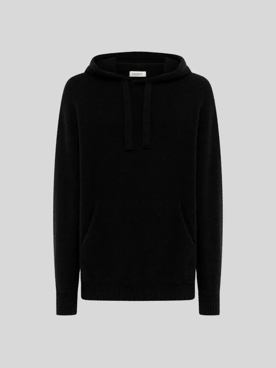Laneus Cashmere Silk hoodie sort kashmir