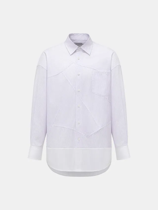 Feng Chen Wang Patchwork skjorte bomuld afslappet
