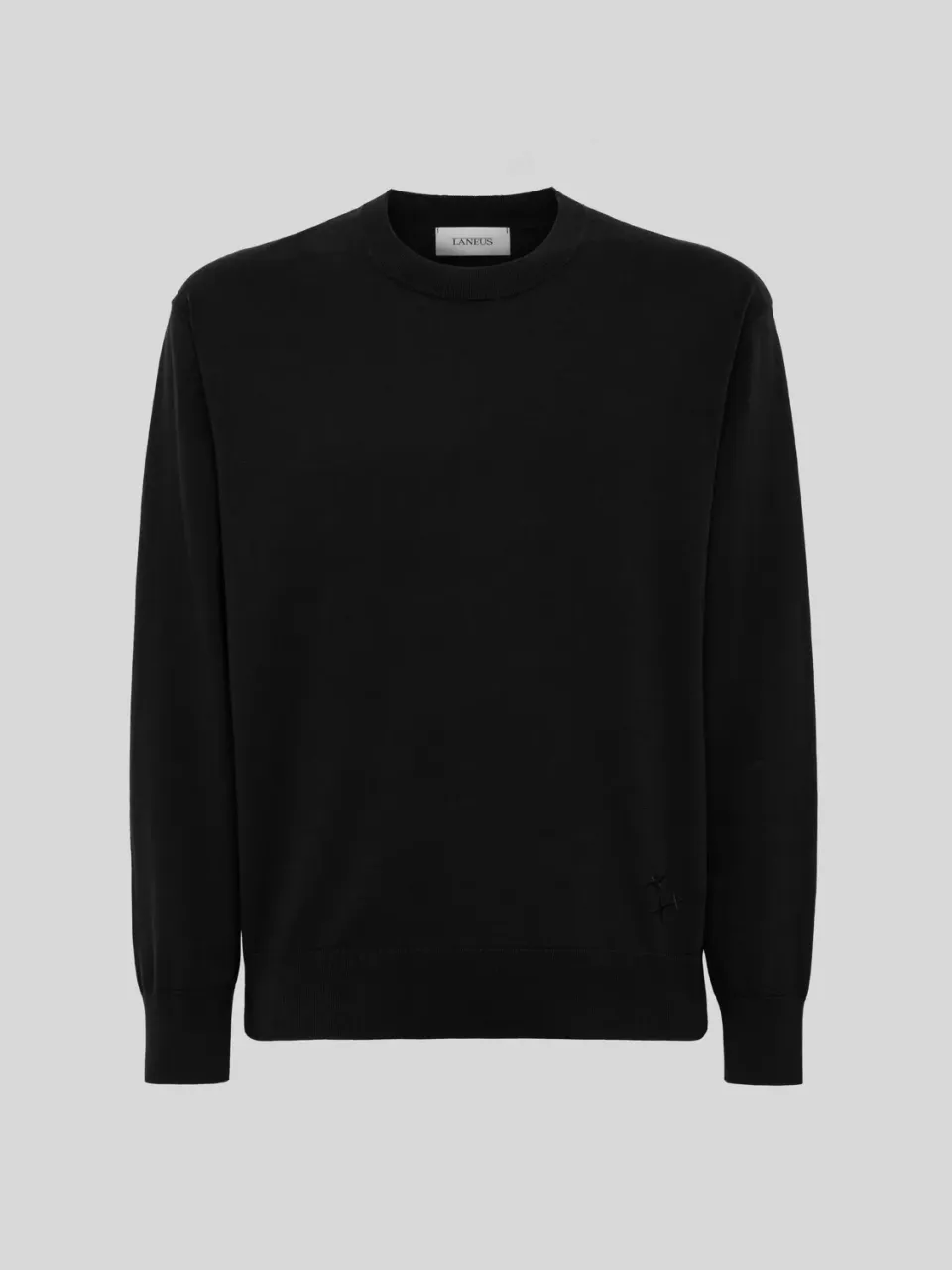 Laneus Cotton Crew Neck sweater sort bomuld