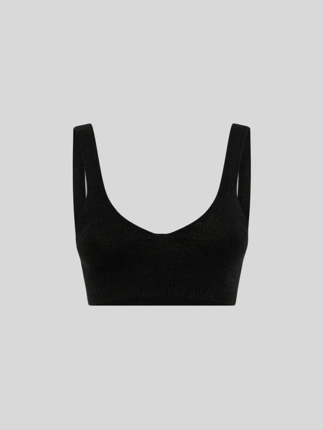 Laneus Slim Fit Knitted Wool and Cashmere bralette sort