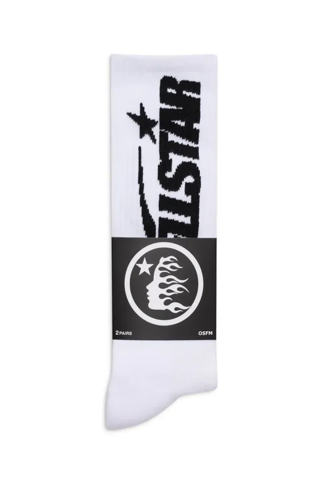 Hellstar Classic strømper 2-pak sort/hvid bomuld